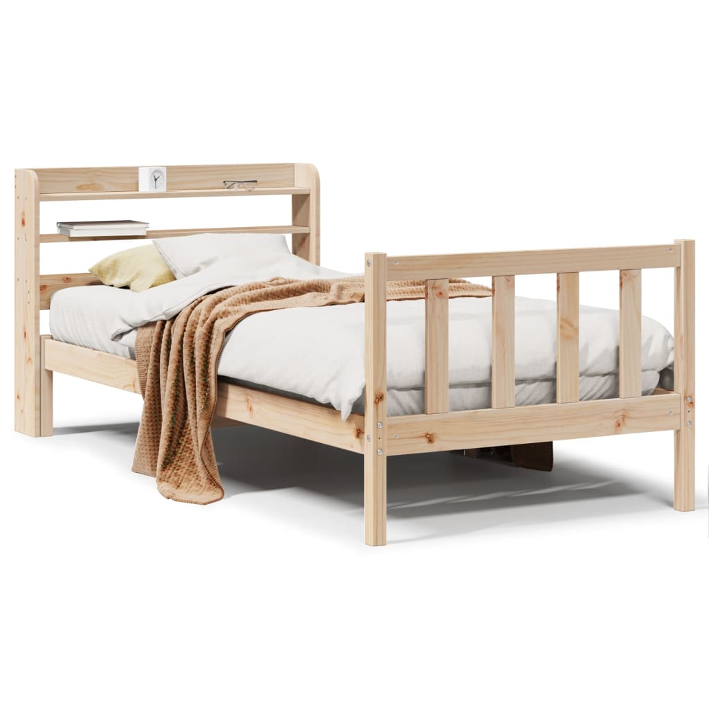 Bed Frame without Mattress 75x190 cm Small Single Solid Wood Pine